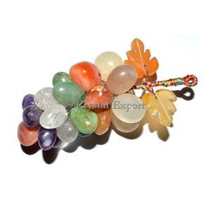 Vente en gros de porte-clés en pierre : Porte-clés suspendu en pierres roulées - Exportation de cristaux - Product Image 1