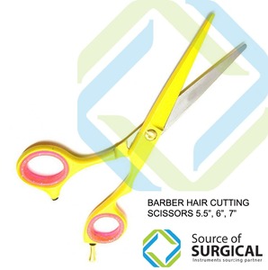 High Quality 6 Inch Stainless Steel Right-Handed Hair Scissors Barbers Multi-Color Straight Blades Sharp Tips <b>Rubber</b> Handles - Product Image 2