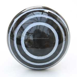 Bouton de porte polyvalent en céramique noire ligne blanche Design moderne pour extérieur hôtel école hôpital commode/armoire armoires pour - Product Image 1