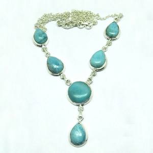 Winsome – collier en argent Sterling 925, perle bleu ciel, Larimar rond, bijoux en argent Unique, bijoux en argent frais - Product Image 4