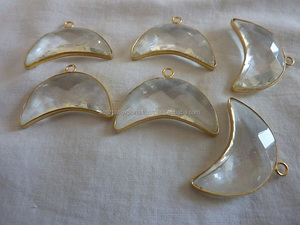 <b>Crystal</b> Quartz Moon Charms silver 925 bezel fashion jewelry for Bracelet & Necklace <b>Pendant</b> gemstone - Product Image 4