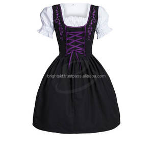 ชุดเดรสทรงมินิเดรนด์ลสำหรับผู้หญิง ผ้าฝ้าย 100% เป็นมิตรกับสิ่งแวดล้อม ระบายอากาศได้ดี ไม่ยับ แต่งขอบลูกไม้ สไตล์วินเทจ ทรงเข้ารูปบานออกช่วงปลาย สำหรับฤดูใบไม้ผลิ - Product Image 2