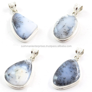 Pendentif en argent sterling 925 de qualité supérieure, agate dendrite naturelle, bijoux indiens faits à la main, pendentifs inspirés. - Product Image 5