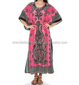 ชุดคาฟตันผ้าฝ้ายยาวขนาดใหญ่พิเศษของผู้หญิงชุดเดรสยาวสไตล์ฮิปปี้ Boho สำหรับใส่ไปทะเล - Product Image 2