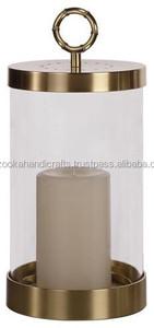 2024 Hot Selling Glass Hurricane Votiv kerzenhalter mit Metall deckel für Ostern Tisch dekoration zu Hause oder im Hotel