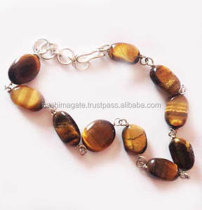 Pulsera de ojo de tigre Artesanía de cristal Piedras naturales piedras preciosas Pulsera de ojo de tigre - Product Image 2