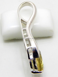 จี้925ควอตซ์เลมอนสไตล์ฮิปฮอปสีเงินแท้จี้ชุบทองจี้ดีสำหรับผู้ชายผู้หญิงหมั้นอินเทรนด์ - Product Image 3