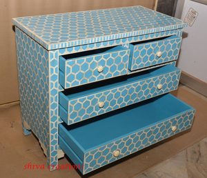 ตู้ลิ้นชักอเนกประสงค์ทำด้วยมือสไตล์อินเดียสำหรับห้องนั่งเล่นห้องครัว - Product Image 3