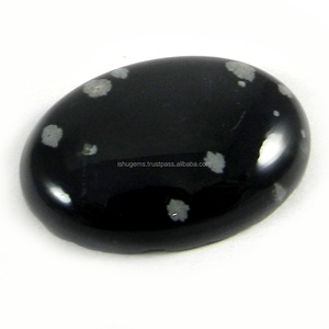 Obsidienne flocon de neige de qualité naturelle parfaite, 7,45 g, cabochon ovale 20x31 mm, pierre précieuse pour bijoux IG0859 - Product Image 1