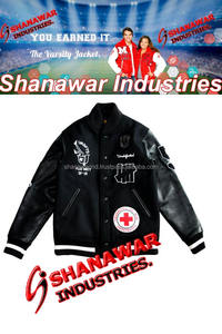 Vestes d'université personnalisées avec vos propres Logos, patchs Chenille, coquille en laine Polyester pour hiver 100% Polyester pour adultes - Product Image 6