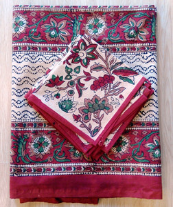 Couverture de Table en tissu imprimé de bloc de main de haute qualité avec des serviettes mariage et maison Table de fête ameublement chemin de Table mouchoir - Product Image 2