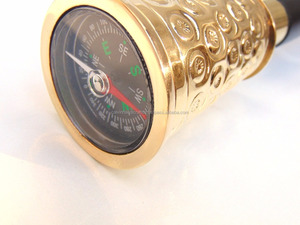 Bastón de madera con mango de latón dorado para caminar, brújula antigua de diseño antiguo, artículo de regalo, CHWKS36067 - Product Image 5