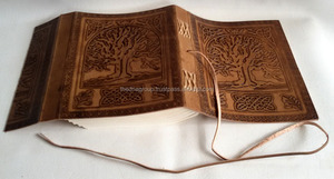 Handmade Vintage Tan Màu Cuộc Sống Cây PU Tạp Chí Da Cuốn Sách Bóng Dây Đeo Đóng Cửa Máy Tính Xách Tay Cho Cá Nhân Sử Dụng Doanh Nghiệp Đánh Dấu - Product Image 4