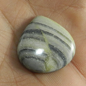 Jaspe de onda Natural, 26x26mm, cabujón de corazón, gms, Gema suelta, 5,09 - Product Image 2