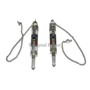 Péndulo de cristal de cuarzo, siete chakras - Product Image 1
