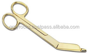 Ciseaux de Bandage en or manuel Support technique en ligne acier inoxydable, base des Instruments chirurgicaux santé médical - Product Image 2