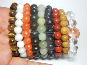 Crystal Quartz Stretchable Gemstone <b>Bracelet</b> Made in India - Product Image 5