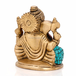Estatua de Ganesha, Dios Hindú, Señor Elefante del Éxito, con Loto Turquesa, Ídolo Religioso, Señor del Éxito - Product Image 3