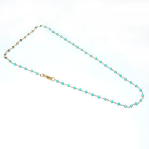 Collier en argent sterling 925 Turquoise avec pyrite forme fantaisie perles plaquées or bijoux personnalisés pour les occasions de cadeaux de mode - Product Image 1