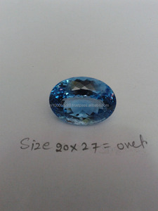 Topacio azul cielo natural 20*27mm Piedra preciosa suelta de corte ovalado grande - Product Image 2