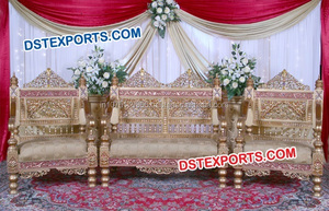 पाकिस्तानी Nikah शादी चरण फर्नीचर शादी लकड़ी के फर्नीचर डिजाइन शादी सोफा सेट निर्माता - Product Image 4