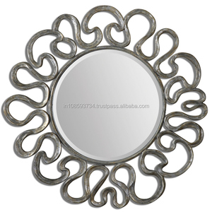 Beautiful Sunburst Shaped Silver Metal Wall Decorative Antique <b>Mirror</b> - Product Image 1