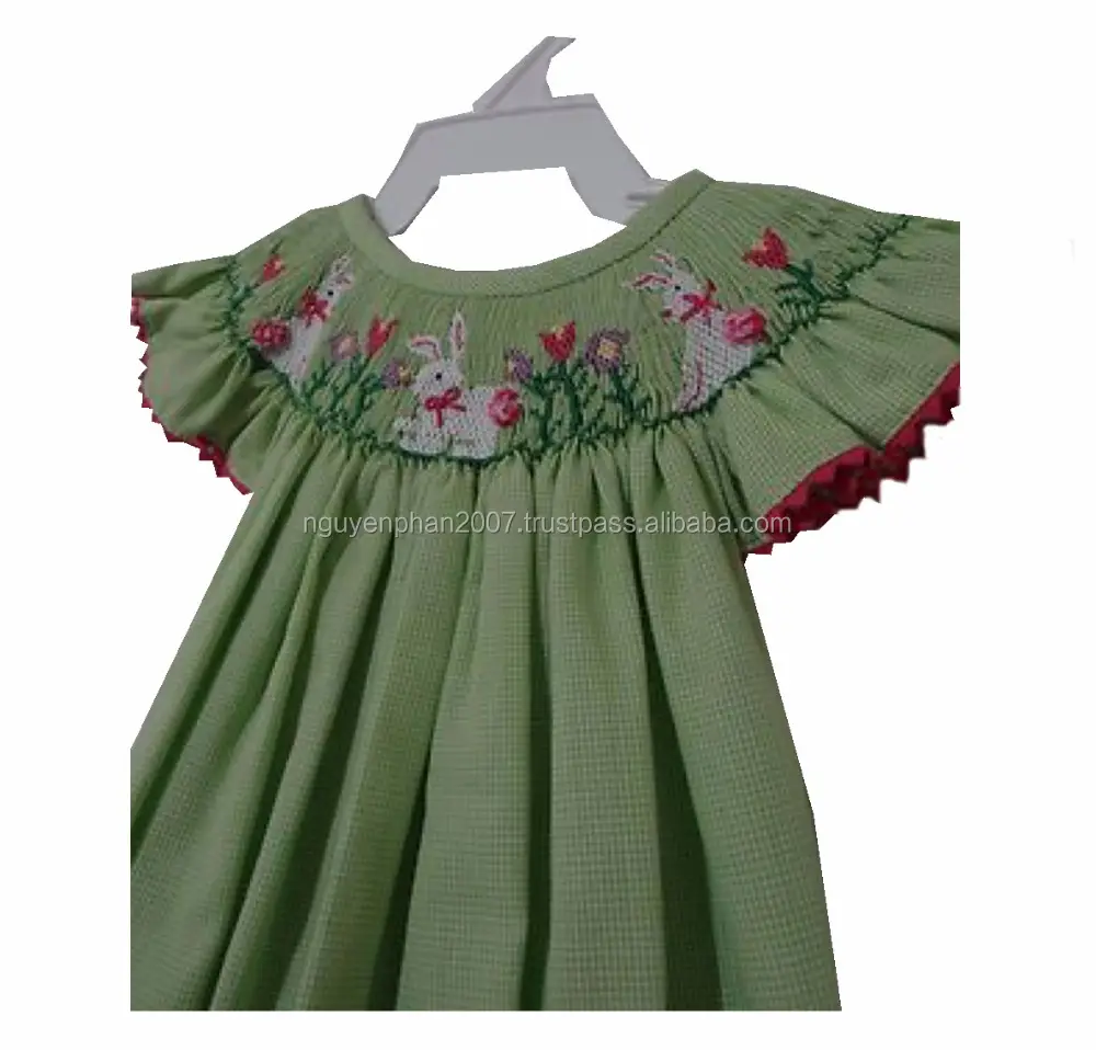 Mano smocked vestido para niñas 2017