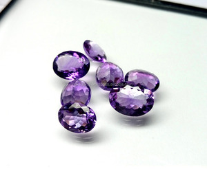 Piedra preciosa de amatista natural, tamaño personalizado, forma Ovalada para hacer joyas, amatista semipreciosa, piedra de corte facetado, regalo para ella - Product Image 2