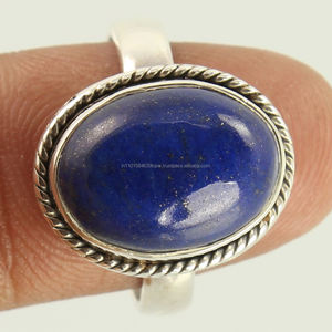 100% valor Natural para el dinero anillo hecho a mano tamaño ovalado Natural azul lapislázuli piedra preciosa pura 925 plata esterlina sólida - Product Image 2