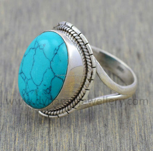 Natural Turquoise Silver Gemstone <b>Ring</b> - Product Image 1