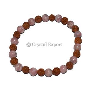 Pulseras de Rodocrosita y Rudraksha hechas a mano, los brazaletes de moda curativos más efectivos de los vendedores calientes en estilo mascota - Product Image 1