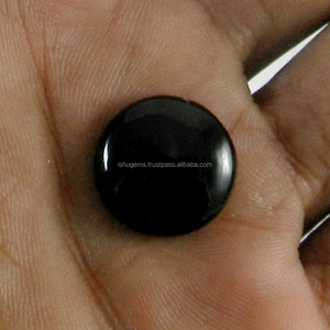 Cabochon rond en pierre précieuse, pierre de jais naturelle, ample, pour bijoux, 2.80mm, 17.5 gms, IG0500 - Product Image 3