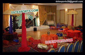 ร่มเวทีแต่งงานอาหรับMehandiเวทีร่มสีทองมุสลิมMehndiขั้นตอนร่มอินเดียและParsolsตกแต่ง - Product Image 5