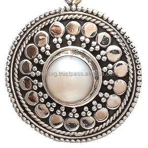 Pendientes de plata de ley 925 con gema Natural y perlas, joyería para mujer, regalo bonito, fiesta, piedra occidental, boda - Product Image 2