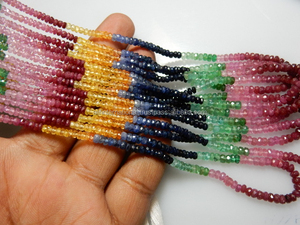 ลูกปัดพลอยพลอยหลายเหลี่ยมเพชรพลอย NATURAL เส้นหลวมจากหินขายส่งมีสีธรรมชาติ - Product Image 5