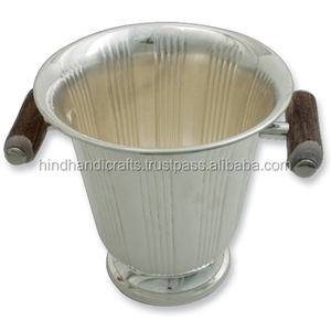 Leather Covered <b>Stainless</b> <b>Steel</b> Ice Bucket/<b>Wine</b> <b>Cooler</b> with Ice Scoop - Product Image 5