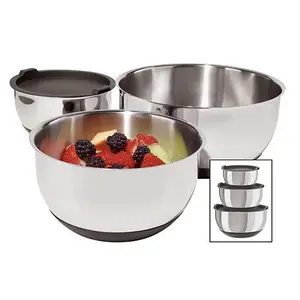 New modle high quality induction bowl 3 Steel bowl stainless steel bowl with lid