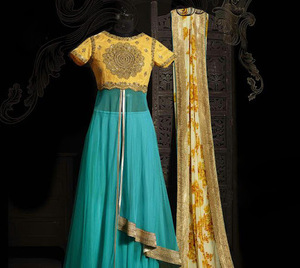 Vêtements ethniques brodés du pakistan, Bollywood indien lourd, robe de soirée de mariage Anarkali, costume Salwar Kameez pour vêtements de fête - Product Image 3