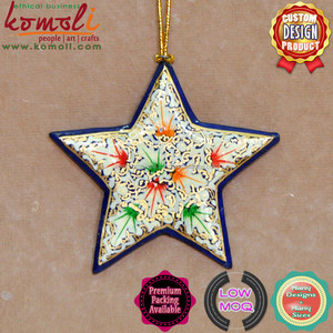 Adornos de Navidad pintados a mano, estrellas, multicolor - Product Image 5