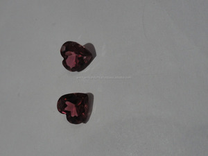 Tourmaline rose en forme de coeur carré rouge naturel et pierre précieuse octogonale pour la fabrication de bijoux pour colliers - Product Image 3