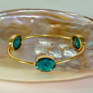 กำไลพลอยสามชิ้นสร้อยข้อมือแบบคลาสสิกชุบทอง14X18MM รูปไข่ทรงเหลี่ยมเพชรพลอยธรรมชาติคุณภาพสูงของขวัญสำหรับงานเลี้ยง - Product Image 2