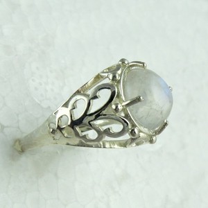 Anillos de plata de ley 925 con piedra lunar de arcoíris, joyería de plata india, venta al por mayor - Product Image 4