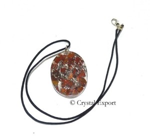 จี้รูปวงรีสีแดงแจสเปอร์ - Product Image 1