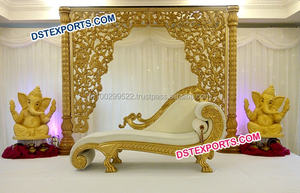 Mehandi-muebles de escenario de plata, conjunto de muebles de boda paquistaní, musulmán, para boda, Nikah, conjunto de sofá de escenario - Product Image 4