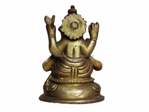 Estatua de lujo hecha a mano tradicional para decoración del hogar, escultura de estatua de Dios, elefante fundido, Ganesha, Señor de latón dorado indio, SMG-81 - Product Image 2