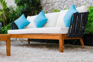 Conjunto de sofá de mimbre polivinílico con patas de madera de acacia, muebles de jardín al aire libre, diseño más nuevo - Product Image 3