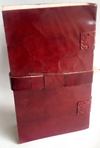 Venta al por mayor Regalo corporativo Funda de cuero 2018 diario con cierre de cinturón Hecho a mano vintage en relieve con cinturón diario de cuero - Product Image 2