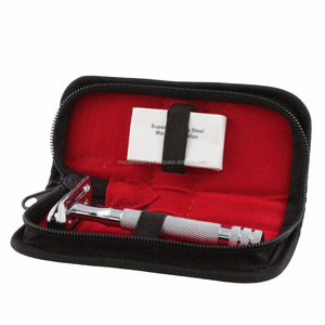 Rasoir papillon à double tranchant avec poignée en laiton et étui de sécurité - Product Image 1