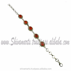 Accessoire pour femme Bracelet en pierres précieuses cornaline en argent sterling 925 Autres bracelets et bracelets fins Fournisseur et exportateur de bijoux - Product Image 2