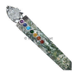 Wholesale <b>Tree</b> Agate Chakra Obelisk Wands with Crystal Quartz Merkaba <b>Star</b> : Crystal Export From INDIA - Product Image 1